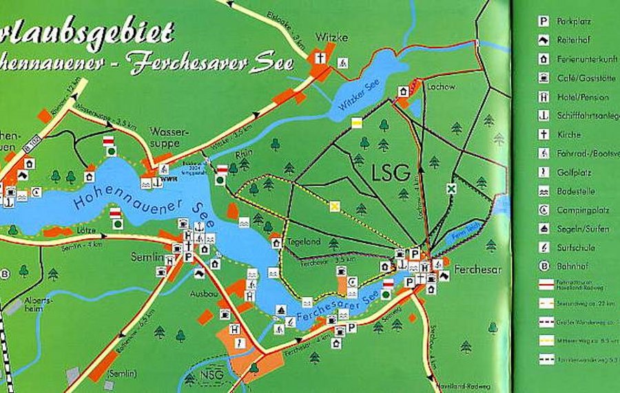 Übersichtskarte Hohennauener-Ferchesarer See