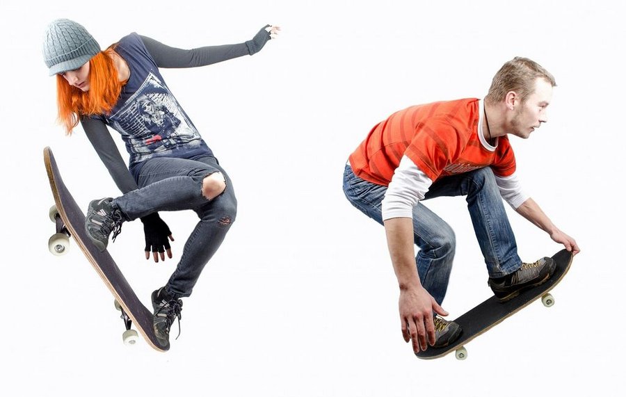 Junge Leute auf Skateboard