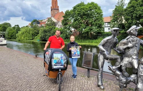 Stadtradeln-Koordinator für Rathenow Stefan Nitsche und Co-Koordinatorin Anne Kießling aus der Stadtverwaltung Rathenow