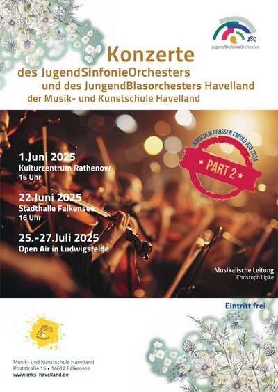 Konzert mit dem JugendSinfonieOrchester und JugendBlasorchester Havelland