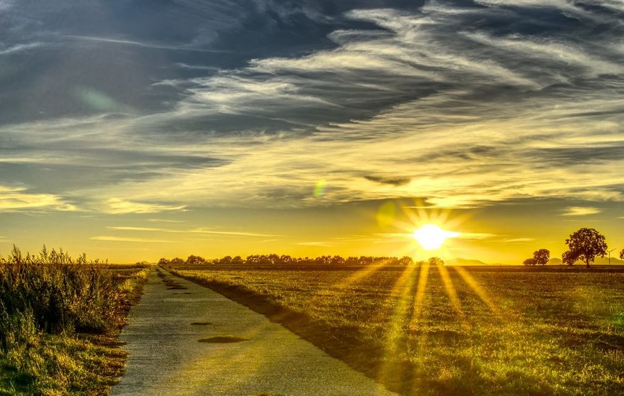 Radweg bis zum Horizont