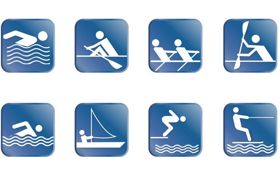Wassersportsymbole
