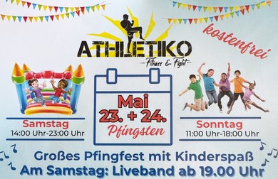 Großes Pfingstfest mit Kinderspaß bei Athletiko Fitness & Fight