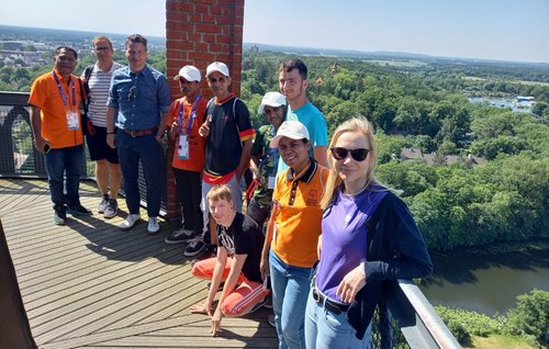 Auf dem Kirchturm der Sankt-Marien-Andreas-Kirche
