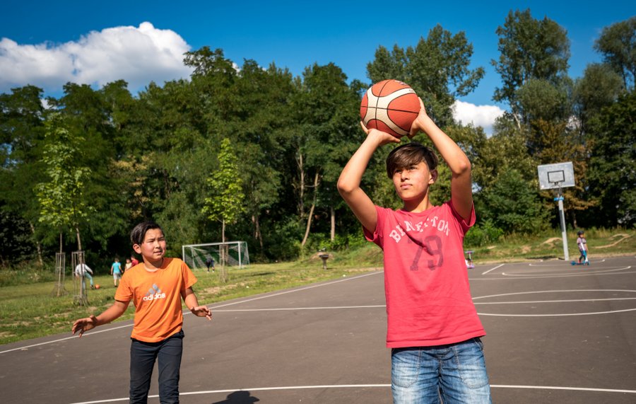 Basketballplatz auf dem Rideplatz