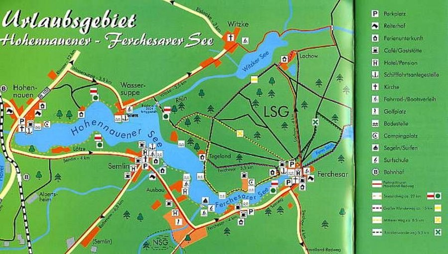 Übersichtskarte Hohennauener-Ferchesarer See