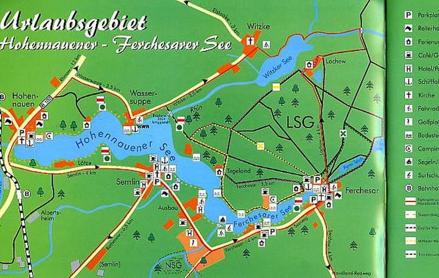 Einfache Übersichtskarte zum Hohennauener-Ferchesarer See
