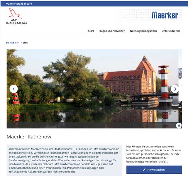 Rathenower Startseite zum Maerker-Portal Rathenower Startseite zum Maerker-Portal